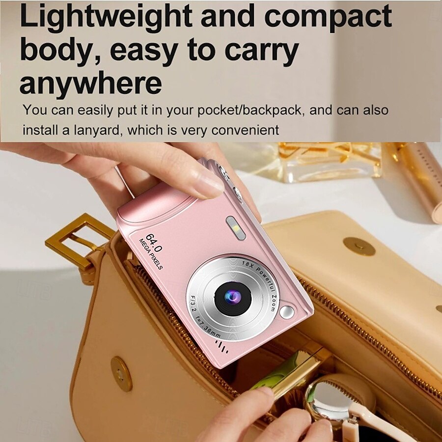 Auto Focus 64MP 4K Face Detection 2.4-inch 18X Zoom 650mah Rechargeable Battery Pocket Cinema Digital Compact Video Cameras 2025 - $76.99 –P11