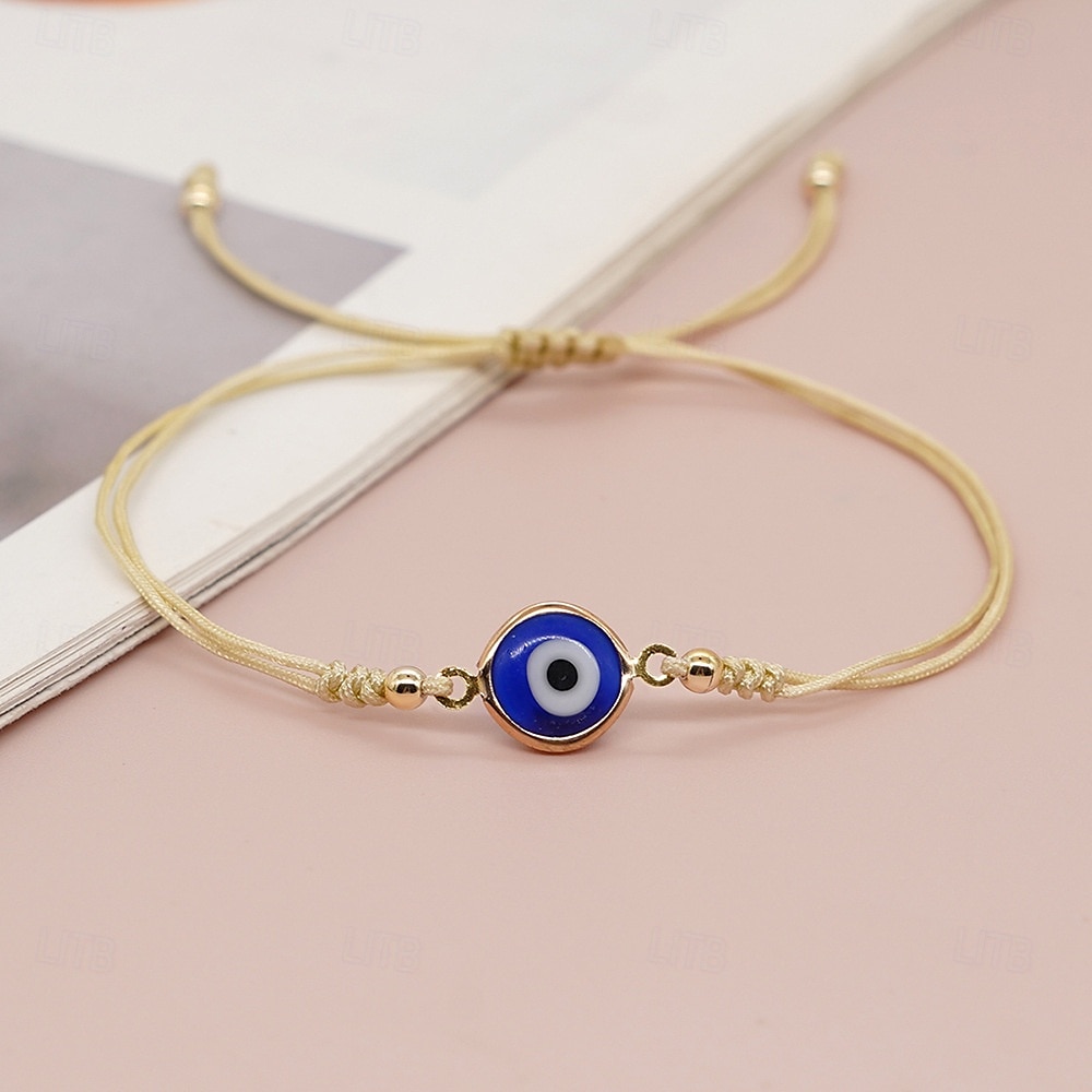 1 pulsera de cuerda con cuentas en forma de ojo de diablo, colorida pulsera de amistad con cuerda de mano, joyería ajustable 2025 - $11.49 –P6