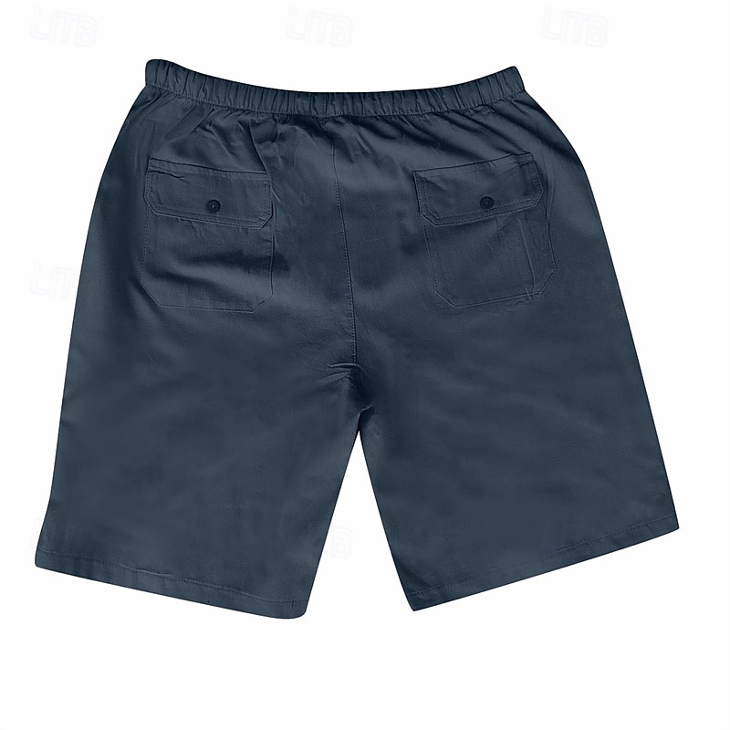 Herren Shorts Kurze Hosen Shorts aus Baumwollleinen Sommer-Shorts Strandshorts Kurze Hosen Tasche Kordelzug Elastische Taille Glatt Komfort Atmungsaktiv Kurz Urlaub Festtage Strand Hawaiianisch Boho 2025 - $16.49 –P11