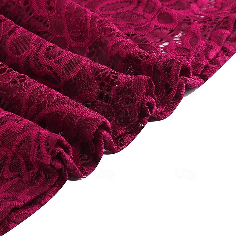 Elegantní 50. léta Retro Ke kolenům Šaty A-Line šaty Čajové šaty Krajka A-Linie Dámské Vánoce Karneval Nový rok Maturita Denní nošení loučení se svobodou nevěsty Dospělé Šaty pro návrat domů Léto 2025 - $35.99 –P15