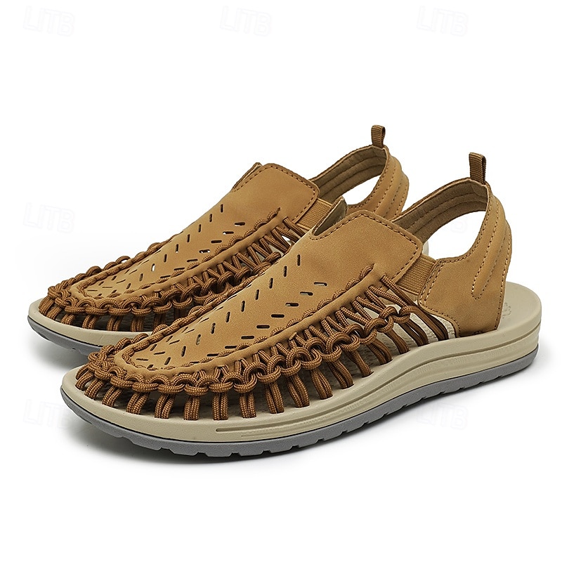 ανδρικά slip-on σανδάλια εξωτερικού χώρου με πλεκτές λεπτομέρειες, casual στυλ για καλοκαιρινές δραστηριότητες και δραστηριότητες στην παραλία 2025 - $42.99 –P9