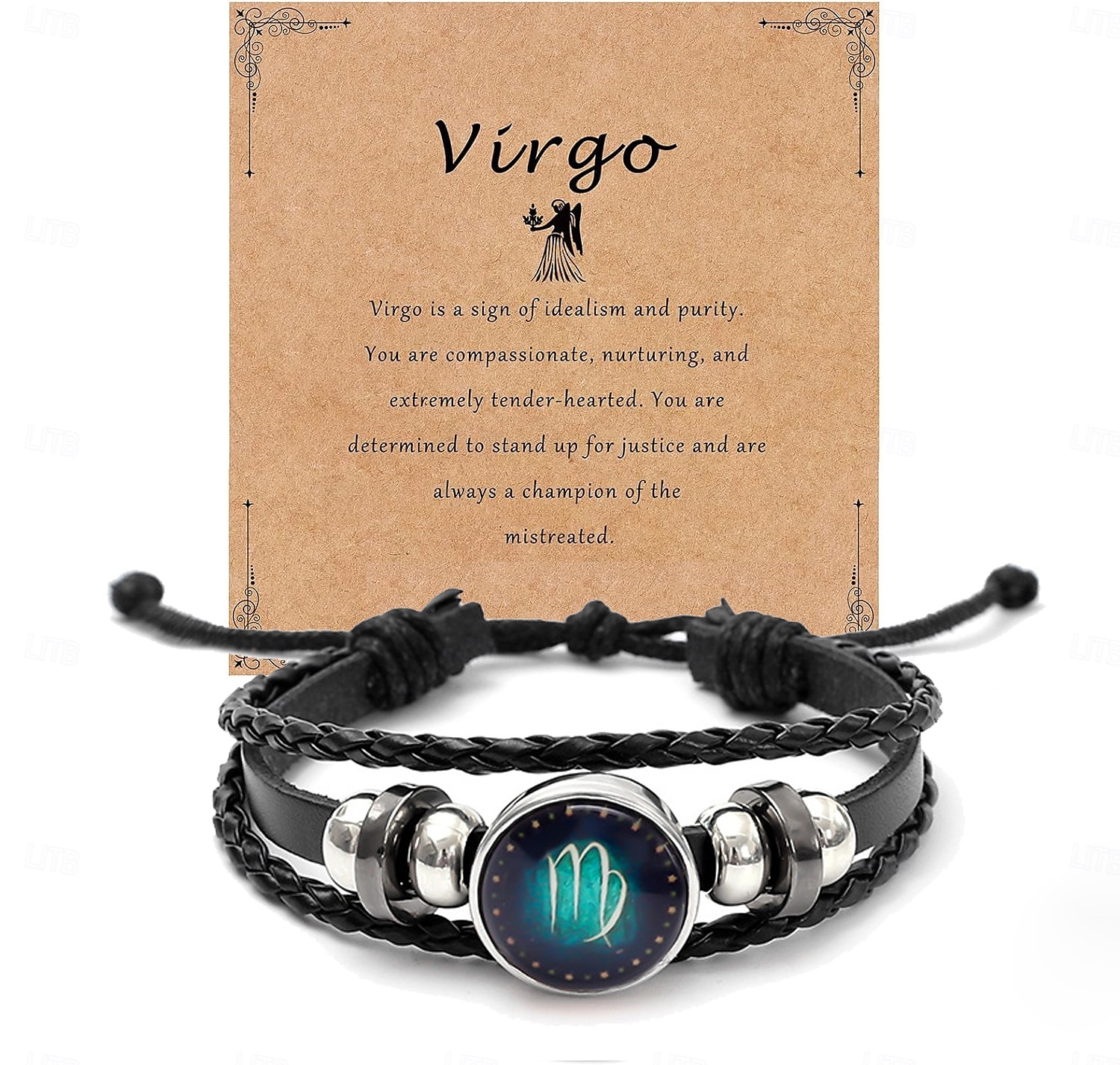 multilayer constellation zodiac läder armband handgjorda vävda stjärntecken wrap armband armband för kvinnor män smycken födelsedagspresent 2025 - $14.99 –P12