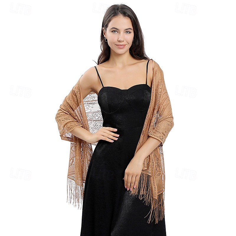 Spitzenblumenschal Braut Hochzeitskleid Abendkleid Cheongsam Tanzparty Bankettschal 2025 - $18.99 –P17