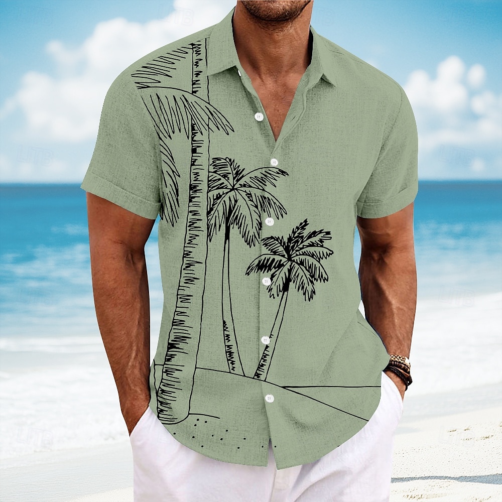 Per uomo Albero di cocco Piante tropicali Maglietta informale Camicia hawaiana Camicia con bottoni Manica corta Hawaiano Ricorrere Da mare Per eventi Abbigliamento mare Estate Primavera Collo del 2025 a $23.99 –P2