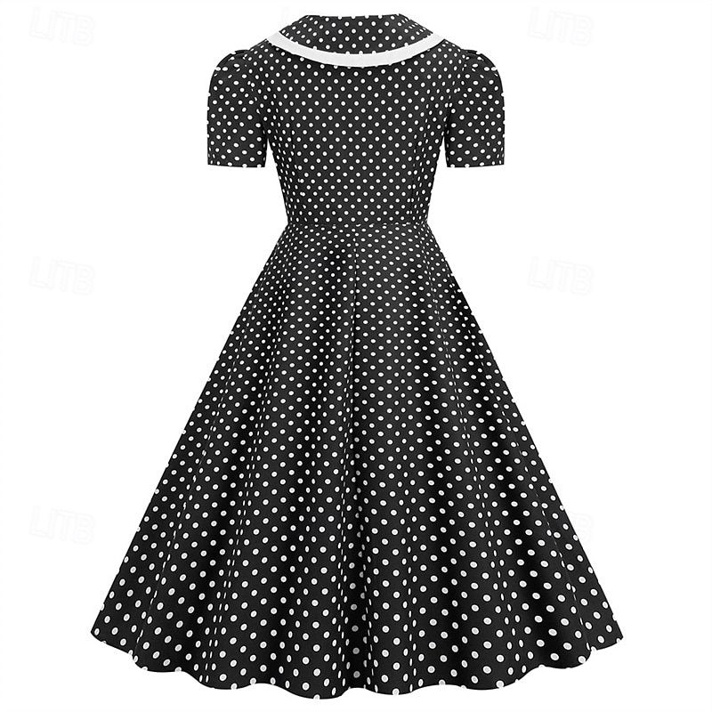 Retro 50. léta Rockabilly Šaty Houpací šaty Maškarní kostým Dámské Karneval Plesová maškaráda Denní nošení loučení se svobodou nevěsty Dospělé Šaty Šaty pro návrat domů 2025 - $23.99 –P12