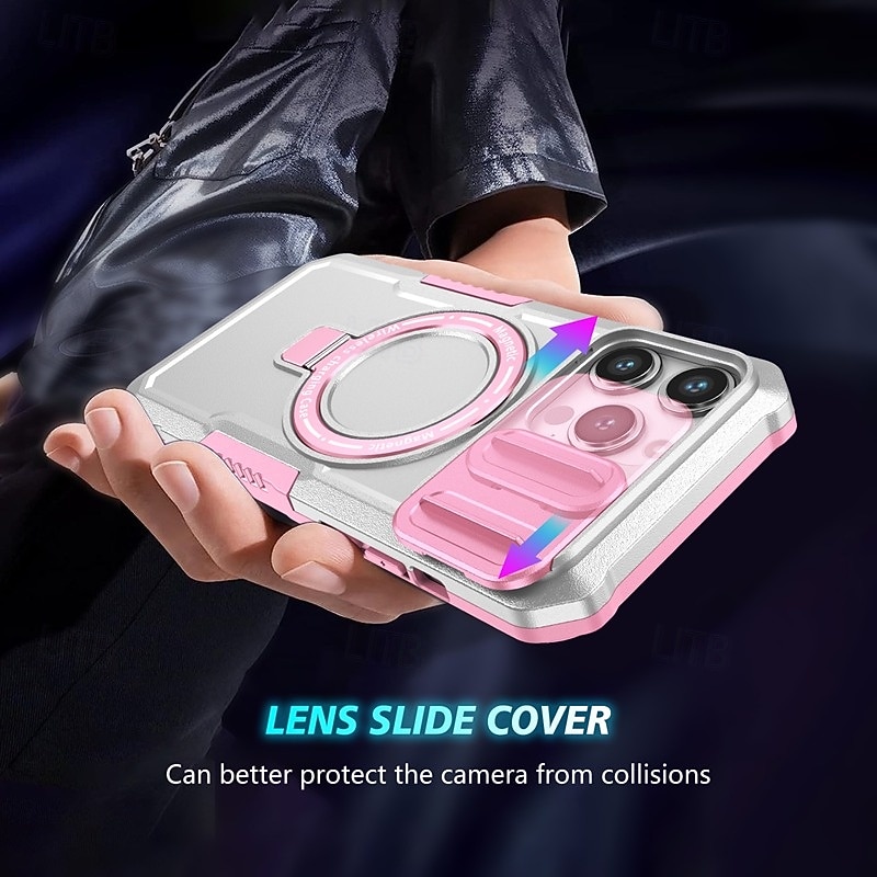 Phone Case For iPhone 16 15 14 Pro Max Plus 13 12 11 Pro Max Back Cover with Stand Holder Magnetic Support Wireless Charging Retro PC 2026 - $18.99 –P5