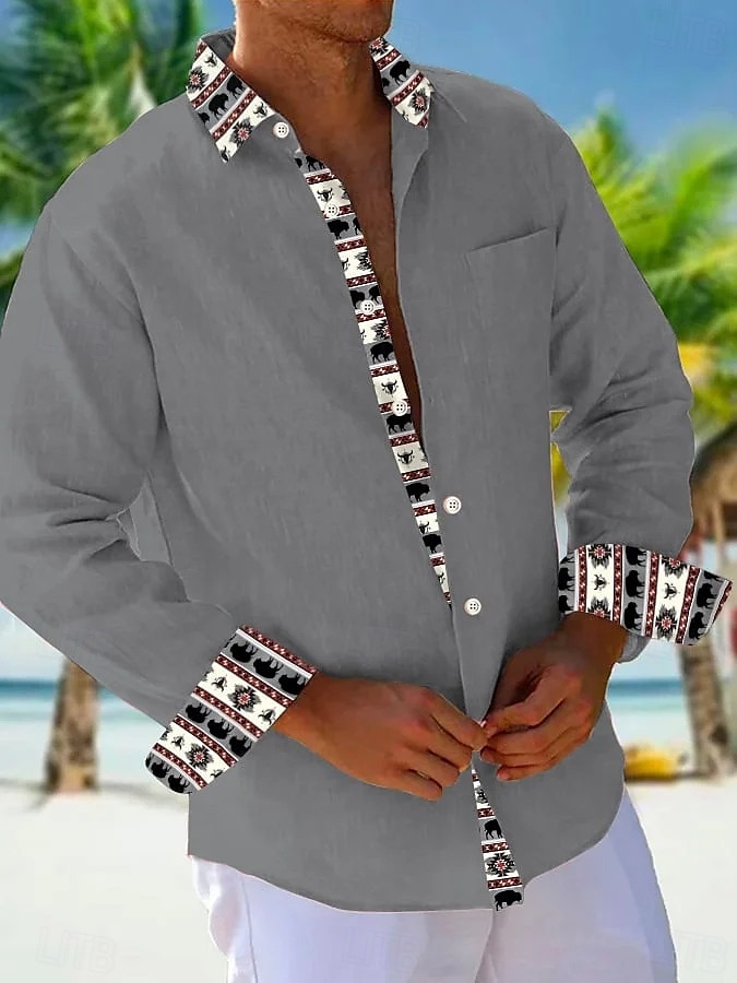 Per uomo Camicia Camicia Estiva Camicia casual Camicia da Spiaggia Camicia con Bottoni Arancione Kaki Beige Grigio Manica Lunga Semplice Motivo Bavero Vacanza Camicia hawaiana Bottonato Abbigliamento del 2025 a $25.99 –P2