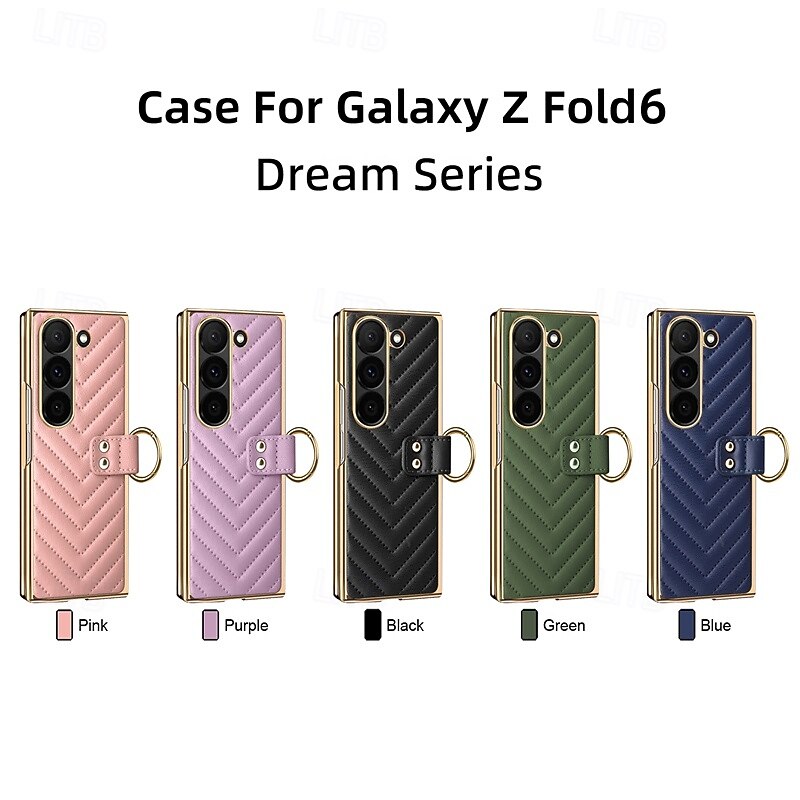 Phone Case For Samsung Galaxy Z Fold 6 Z Fold 5 Z Fold 4 Z Fold 3 Back Cover Magnetic Support Wireless Charging Ring Buckle Retro PU Leather 2025 - $27.99 –P1