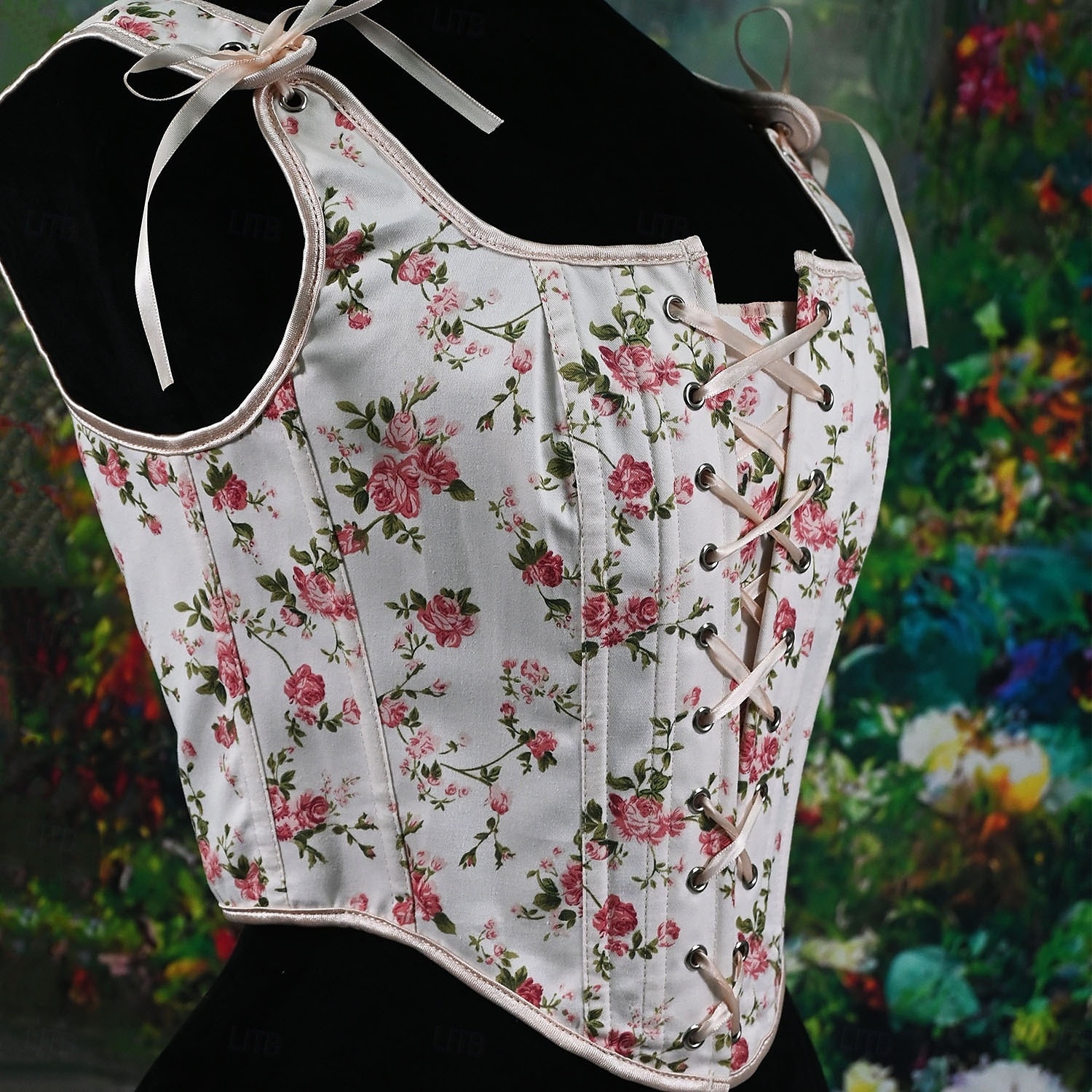 Retró Középkori Reneszánsz Fűző Prsluk Bustier Fűzős Virágos Jacquardszövet Jelmez Női Fantasy királyi Mindszentek napja Farsang Parti Alkalmi / Napi LARP Felnőttek Fűző 2025 - $32.99 –P5