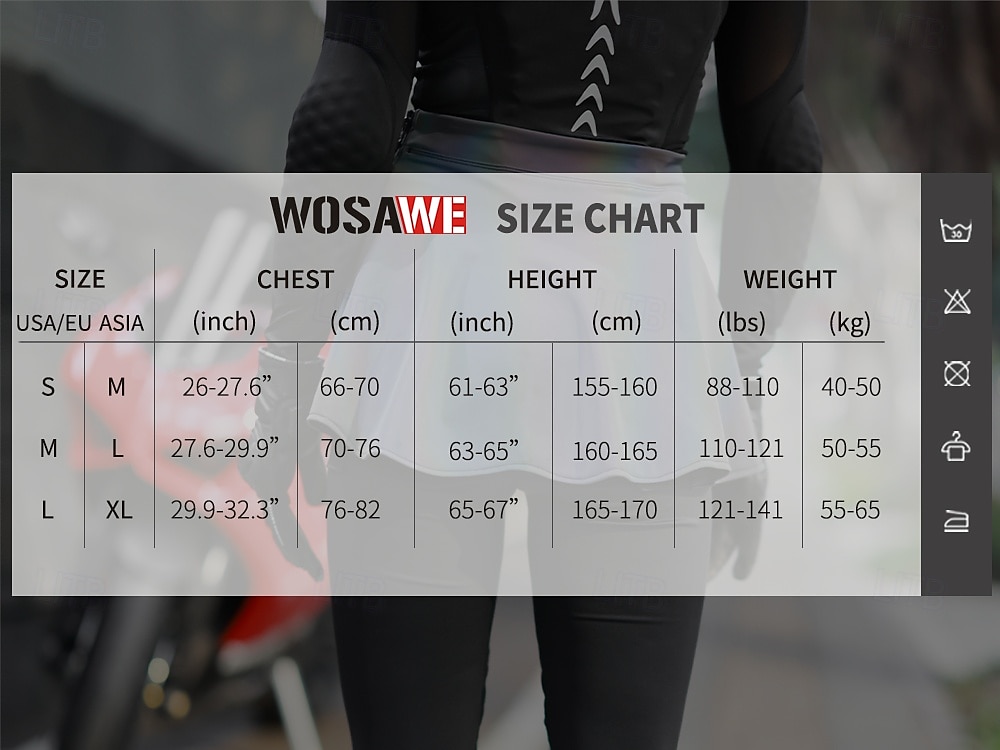wosawe lente/zomer dames oogverblindende kleurrijke reflecterende stretch slanke eendelige fietstrui rok broek winddicht waterdicht fietsrok be118 2025 - $43.99 –P1