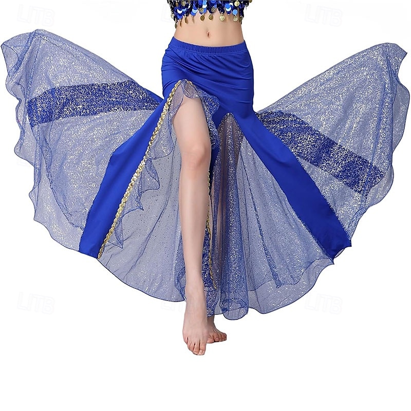 Belly Dance Skirt Sequin Split Dance Costume Set Hip-Hugging Skirt Stage Performance Competition Skirt 2025 - $31.99 –P6