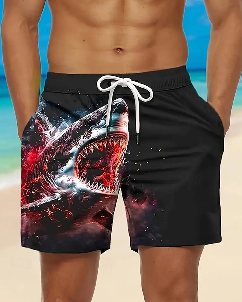 Homme Short de bain Short de Bain Natation Tissu extensible dans les 4 sens Short de bain Bas Cordon Avec poches Natation Surf Plage Sports nautiques Imprimé Eté Printemps de 2025 ? $12.99 –P2