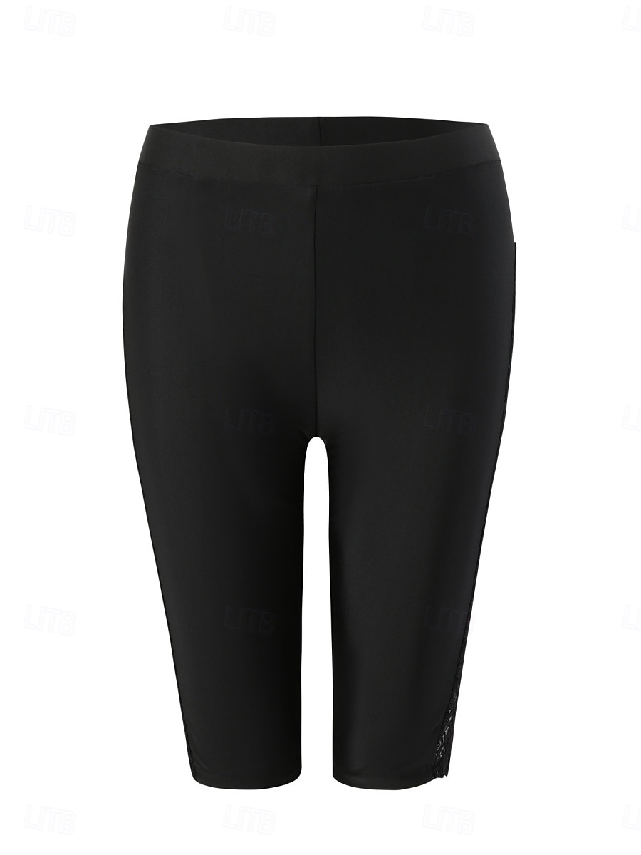 Dam Badkläder Stretchiga boxershorts Baddräkt Hög midja Semester Standkläder Blommig Ärmlös Baddräkter 2025 - $19.49 –P7