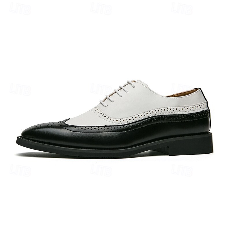 Men's Classic Wingtip Brogue Oxford Shoes – Two-Tone Formal Dress Shoes with Perforated Detailing for Business and Wedding Attire 2025 - $46.99 –P4