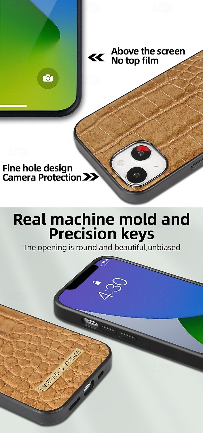 телефон Кейс для Назначение айфон 16 айфон 16 про айфон 16 про макс айфон 15 iPhone 15 Pro Max iPhone 14 Pro Max iPhone 13 12 Pro Max Кейс на заднюю панель Защита от удара Ретро Кожа PU 2025 - $18.99 –P2