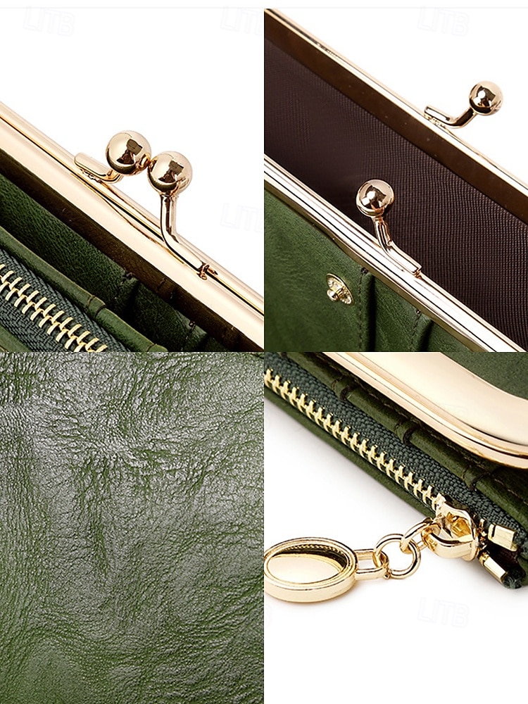 Women's Faux Leather Clip Bag Wallet Phone Case - Card Holder, ID Window, Zipper Closure - Versatile Design for Women - Perfect for Daily Use and Travel Black Pink Red 2025 - $14.99 –P7