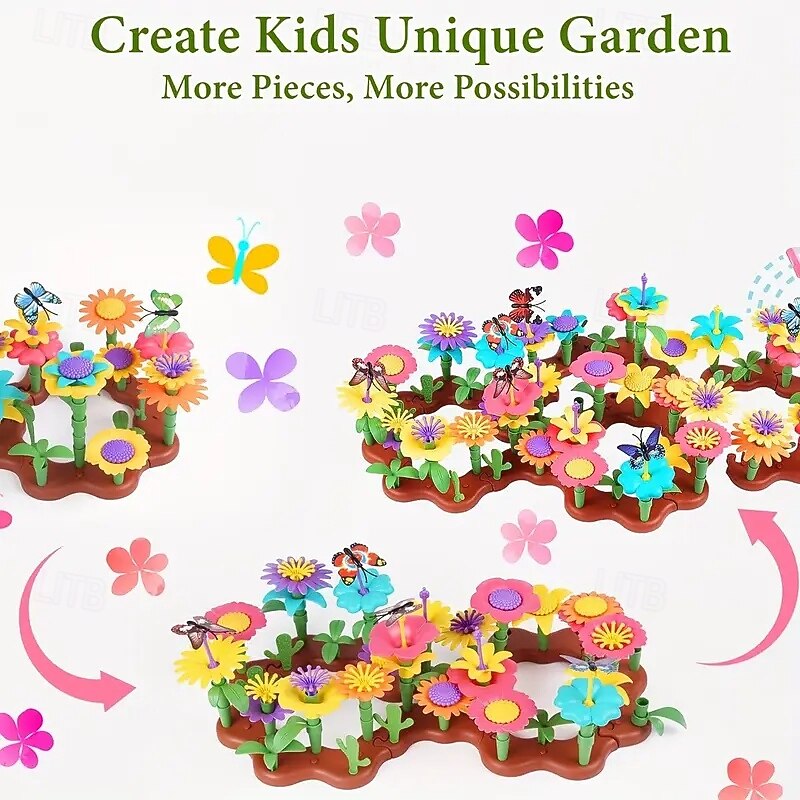 لعبة بناء حديقة زهور، نشاط تعليمي بألوان عشوائية، لعبة ما قبل المدرسة، هدية عيد الهالوين/عيد الشكر/عيد الميلاد، هدية عيد الفصح 2025 - $38.99 –P7