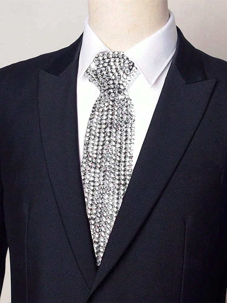 cravate style diamant en strass pour hommes et femmes – détail étincelant en faux diamant pour événements officiels, fêtes et occasions spéciales de 2025 ? $14.99 –P3