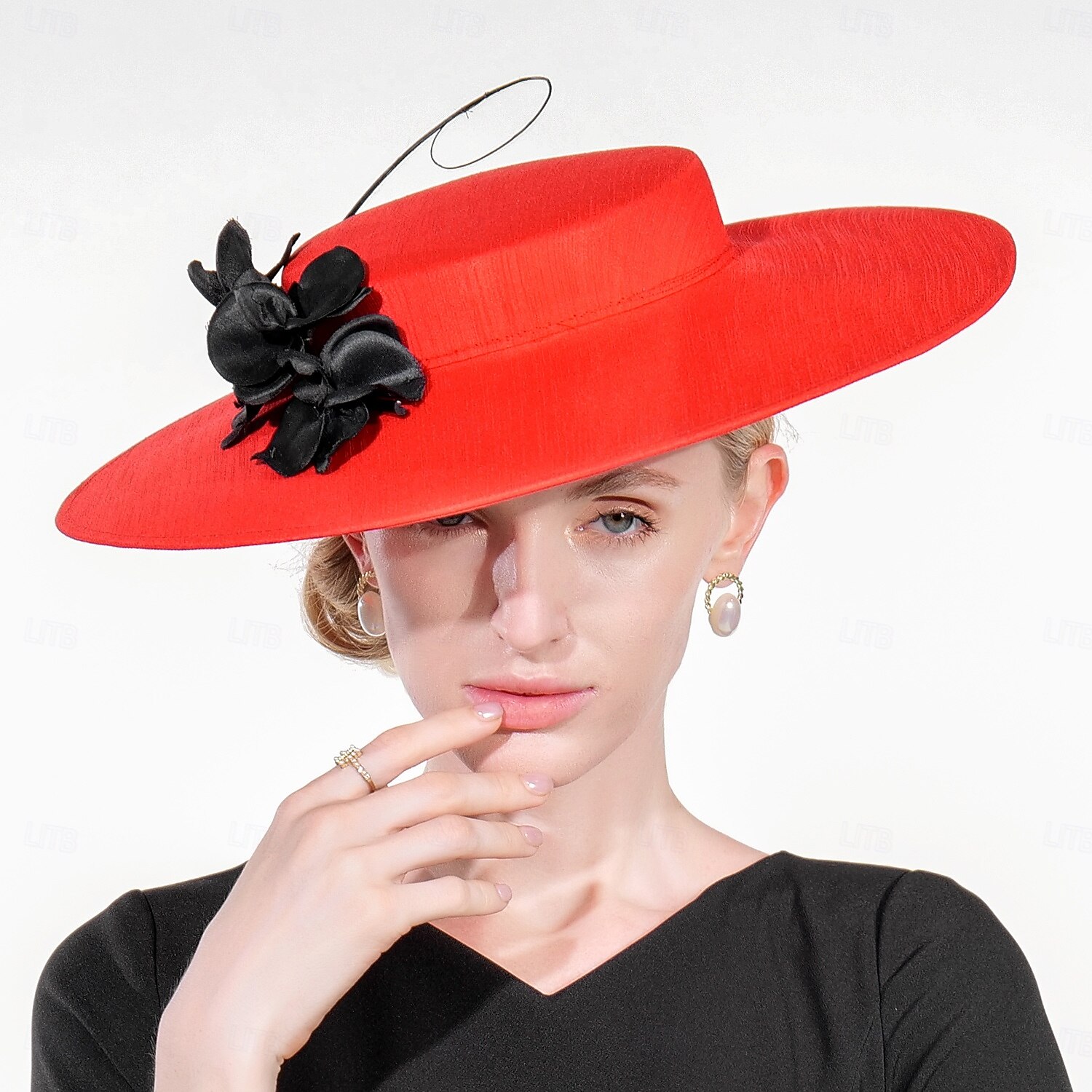 шляпы шляпа от солнца из волокна свадебный пляж элегантный свадебный с перьями / меховой цветочный головной убор головной убор 2026 - $65.99 –P6