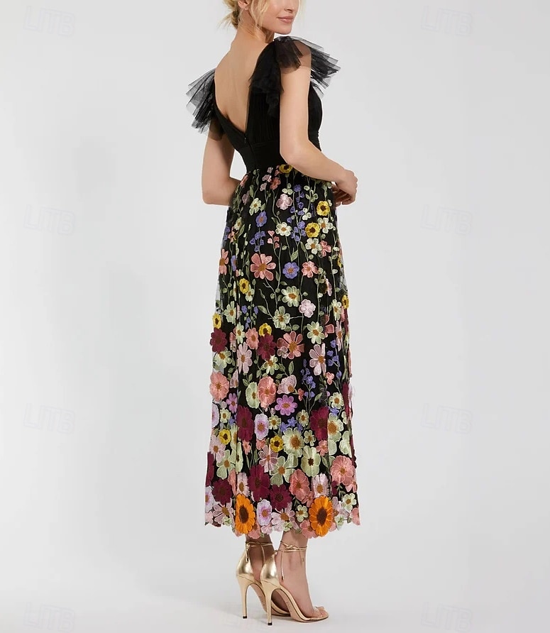 Robe A-line en dentelle florale robe mère de la mariée élégante vintage longueur cheville tulle manches longues avec appliqués brodés de 2025 ? $149.99 –P2