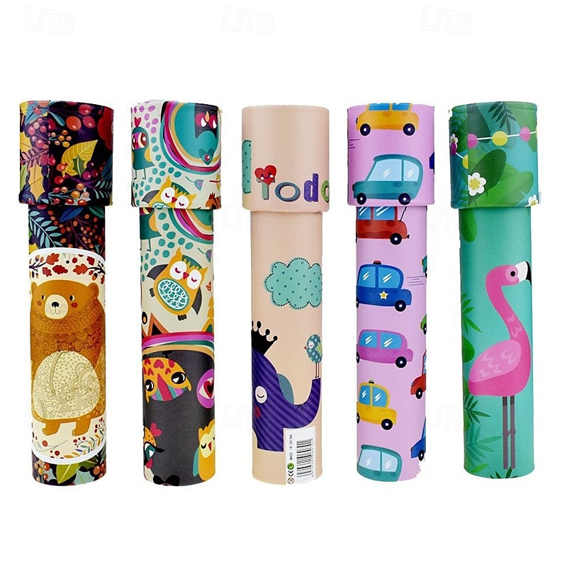5 PC Colorful Cartoon Kaleidoscope - Interactive Logical Rotating Toy Durable Plastic 7.67 - Magic Classic with Dinosaur & Animal Designs for Youngsters Ages 3 2025 - $18.99 –P1