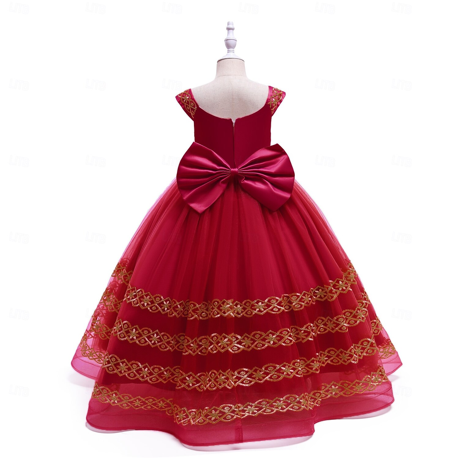 Princesa Longo Vestido para Meninas das Flores Festa de Casamento Meninas Lindo Vestido de Baile Renda com Apliques Estilo real Arco-Íris Ajuste 3-16 anos de 2025 por $77.99 –P2