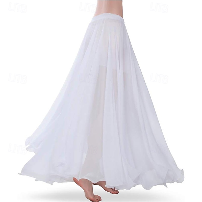 Chiffon Belly Dance Skirt for Women Belly Dancing Costume Outfit Tribal Maxi Full Skirts Solid Color Skirt Voile 2026 - $49.99 –P10