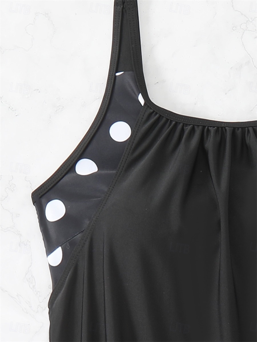Women's Swimwear Bikini 2 Piece Boy Leg Swimsuit Backless Slim Vacation Beach Wear Polka Dot U Neck Sleeveless Bathing Suits 2025 - $23.99 –P3