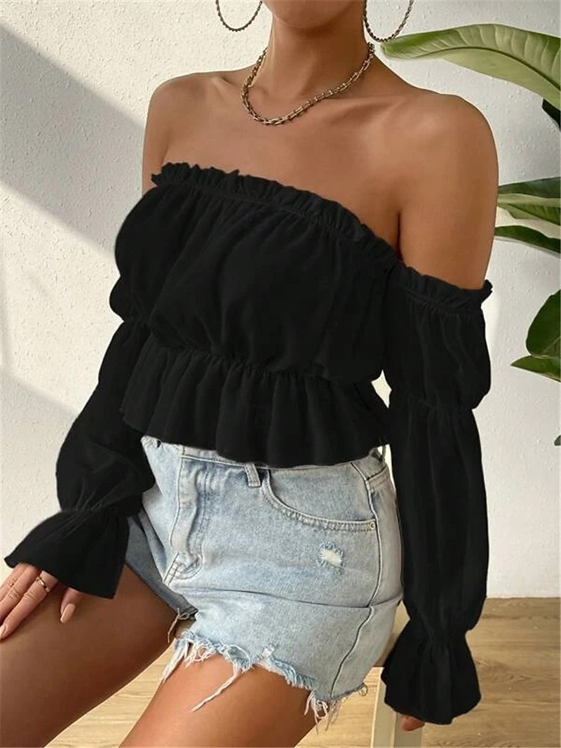 Retrò Vintage Medievale Rinascimento Blusa / Camicia Fiera del Ren Senza spalline Tinta unica Per donna Fantasia Halloween Carnevale Vacanza Casual Quotidiano LARP Adulti Camicia del 2025 a $15.49 –P9