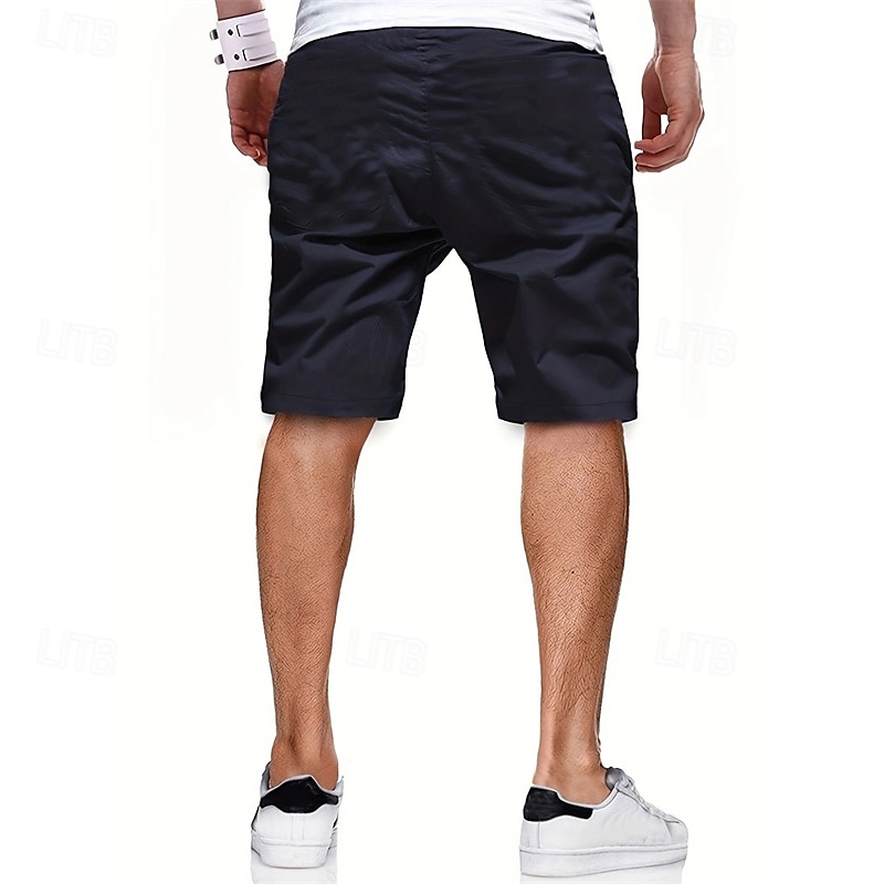 Per uomo Pantaloncini modello cargo Pantaloncini Pantaloncini estivi A cordoncino Vita elastica Multi tasca Liscio Comfort Indossabile Lunghezza del ginocchio Esterno Sport Giornaliero Di tendenza del 2025 a $13.99 –P14