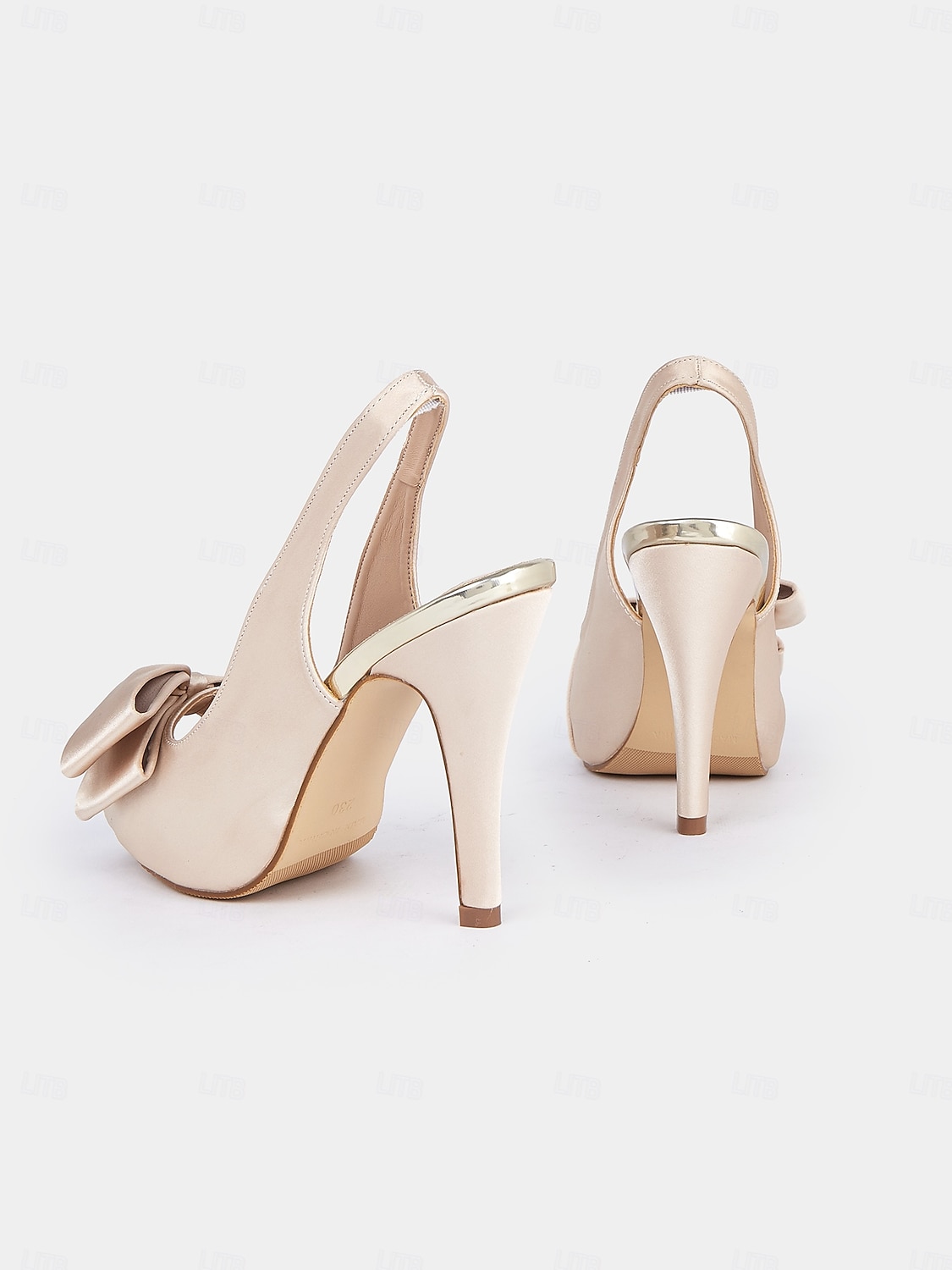 Satijnen slingback peeptoe hakken met strikaccent – chic en comfortabel, ideaal voor bruiloften en formele evenementen. 2026 - $64.99 –P5