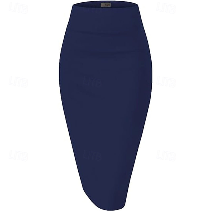 Retro / vintage 1950-luku rockabilly Pitkä Pituus Lyijykynähame Yhtenäinen väri Naisten Naamiaiset Kausaliteetti Arki-asut Teekutsut Aikuisten Hame 2025 - $21.99 –P12