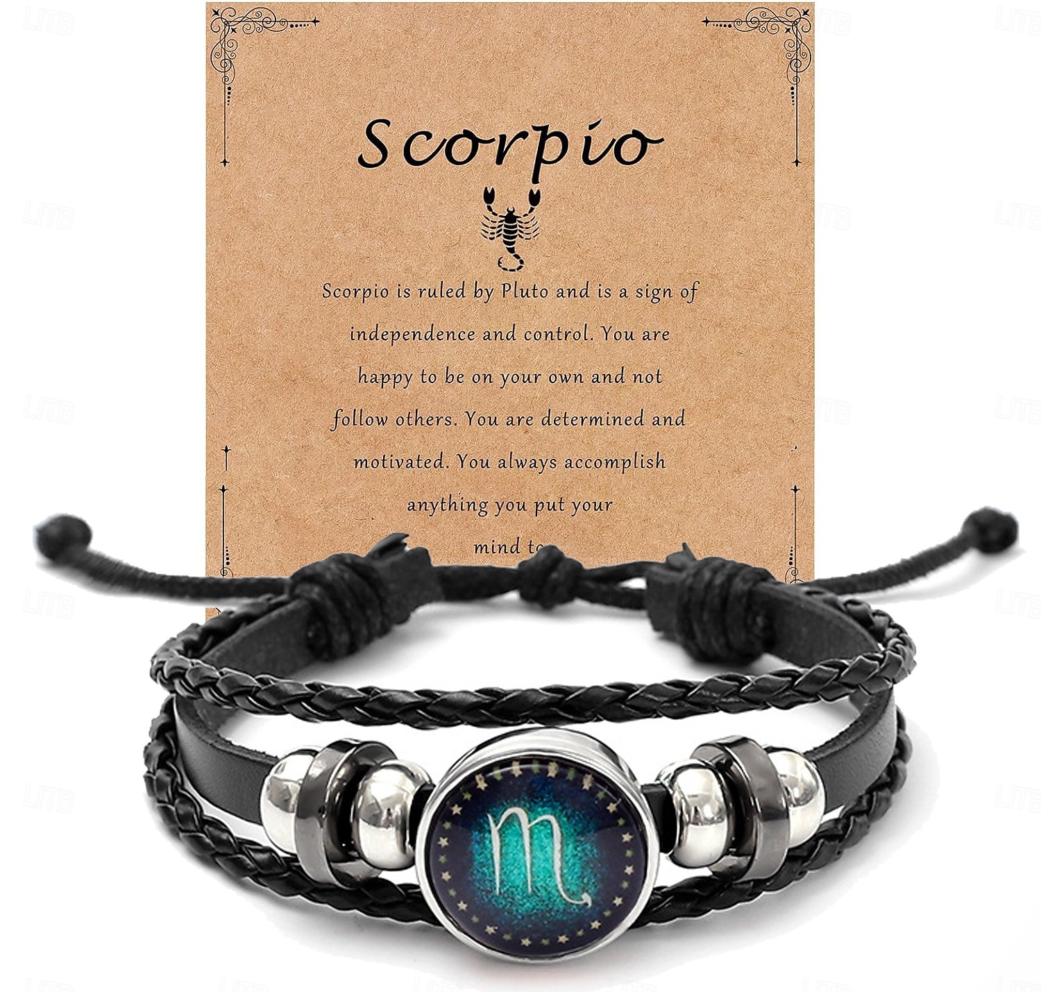 multilayer constellation zodiac läder armband handgjorda vävda stjärntecken wrap armband armband för kvinnor män smycken födelsedagspresent 2025 - $14.99 –P14