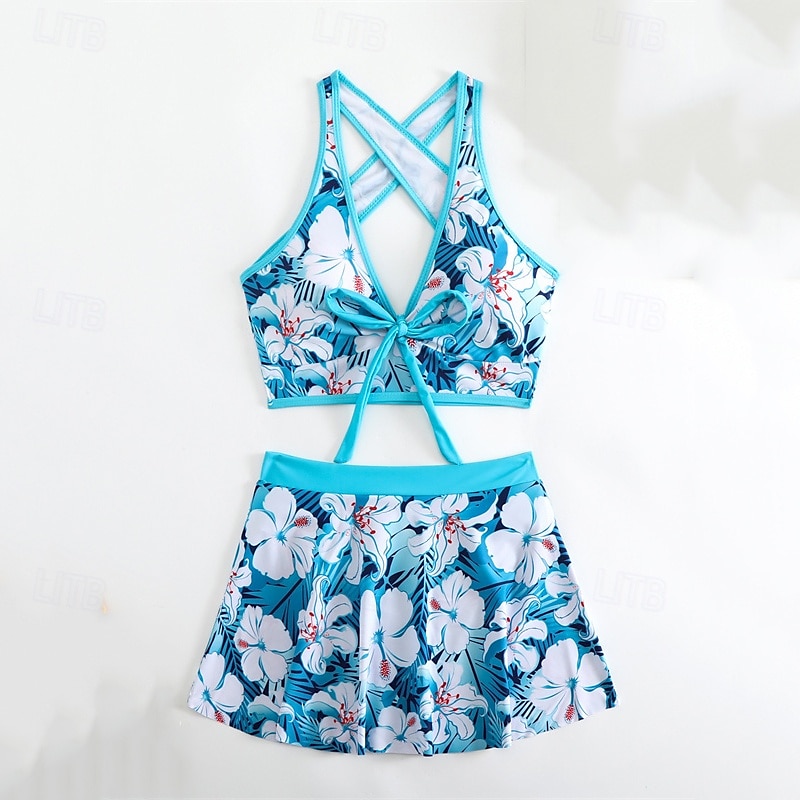 Femme Tankini Maillot De Bain Deux Pièces Dos Nu Maillots de Bain Mosaïque Maillots de Bain Noir Jaune Respirable Séchage rapide Poids Léger Sans Manches - Natation Surf Plage Eté Printemps de 2025 ? $21.59 –P9