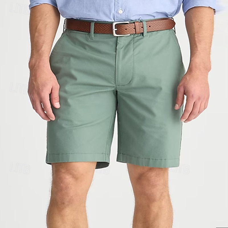 Homens Calção Shorts Chino Bermudas Shorts de trabalho Bolsos Perna reta Tecido Conforto Pavio Humido Comprimento do joelho Ao ar livre O negócio Diário Moda Roupa de rua Branco Azul Marinha de 2025 por $20.99 –P5