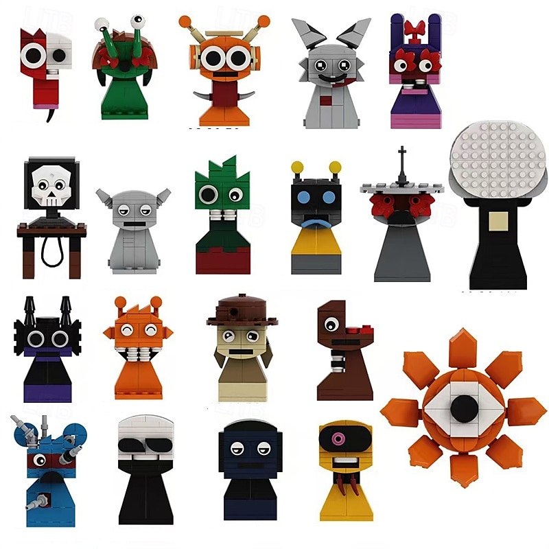 Sprunki Building Blocks Set  Sprunki Toys Action Figure DIY Model Kit for Boys Girls 8-14 Creative Horror Music Game Role for Fans Adults Christmas Decor Collectible Gift 2025 - $38.99 –P5