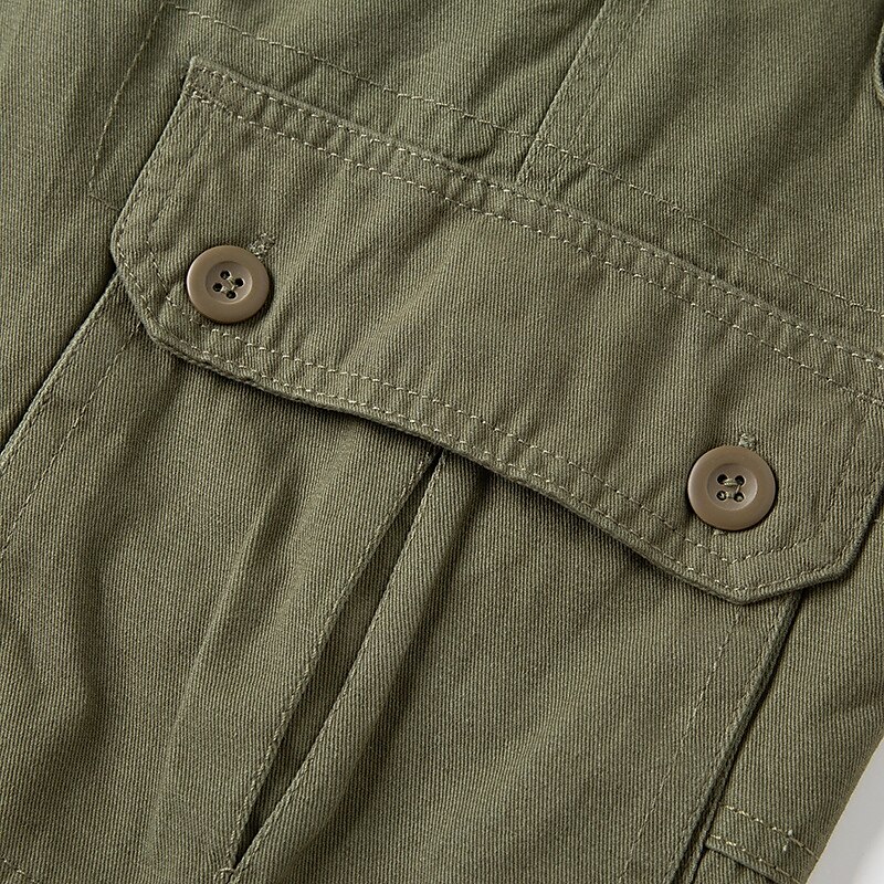 Herren Cargo Shorts Kurze Hosen Shorts Kurze Hosen Sommer-Shorts Knopf Multi Pocket Glatt Komfort tragbar Knielänge Outdoor Sport Täglich Modisch Brautkleider schlicht Schwarz Khaki 2025 - $18.99 –P10