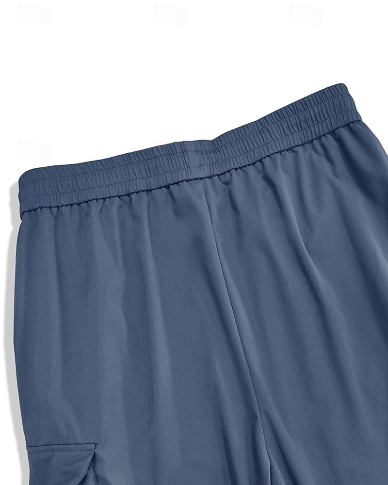 Homens Calças Cargo Calças Com Cordão Cintura elástica Bolso multi Tecido Vestível Diário Ao ar livre Acampar e Caminhar Moda Clássico Azul Verde Claro de 2026 por $32.99 –P5