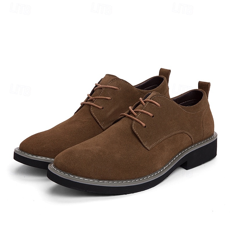 ανδρικά παπούτσια oxford με κορδόνια καφέ σουέτ – casual και κομψά υποδήματα για καθημερινή χρήση, εργασία και υπαίθριες δραστηριότητες 2025 - $54.99 –P5