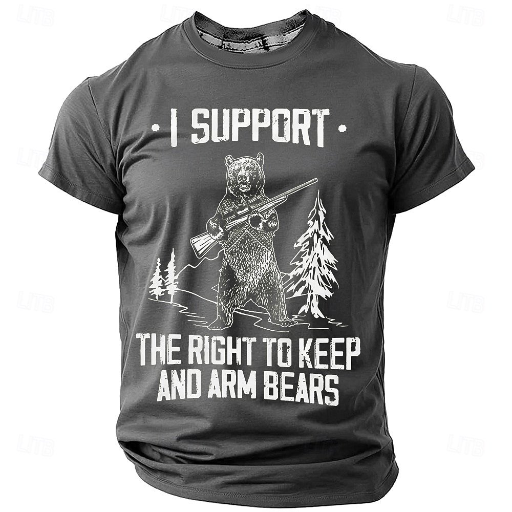 Férfi Medve Vicces szleng Póló Rövid ujjú póló 3D nyomtatás Terített nyak Ing Divat Napi Utca Napi Fekete Medence Lóhere Nyár Tavasz Ruházat S M L XL XXL XXXL 2025 - $17.99 –P5