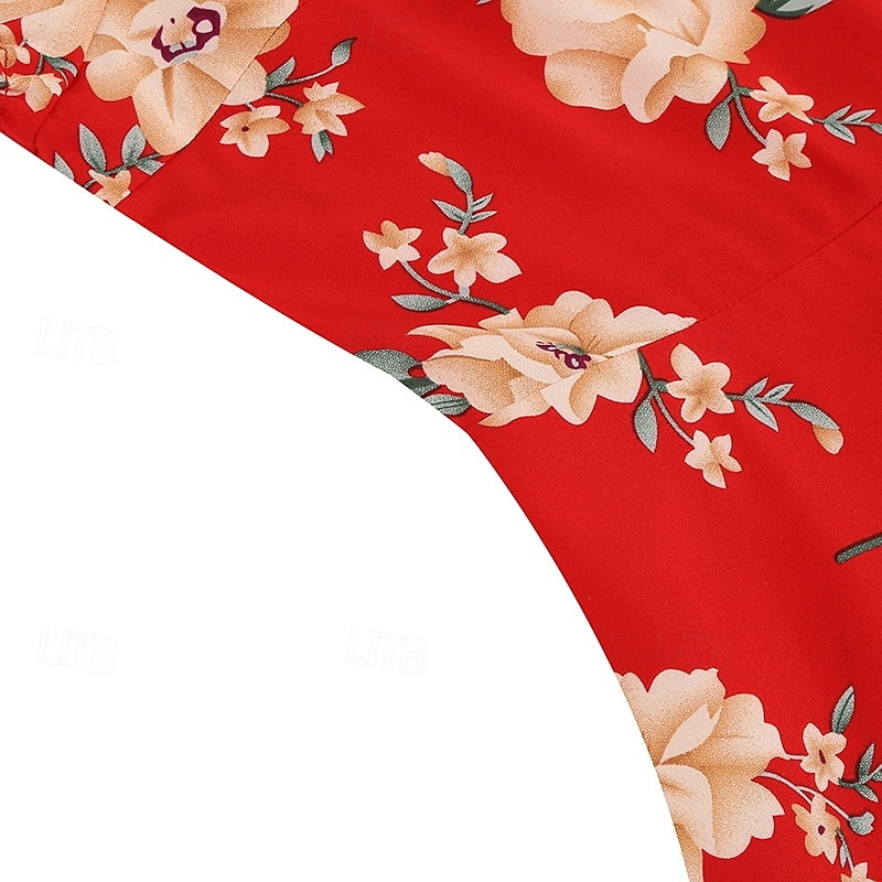 1950s Retro Antiguo Rockabilly Hasta la Rodilla Vestidos Vestido de té Vestido swing Floral Ajustado / Acampanado Columpio Disfraz Mujer Navidad Carnaval Año Nuevo Reunión de Antiguos Alumnos Ropa 2026 - $23.99 –P10