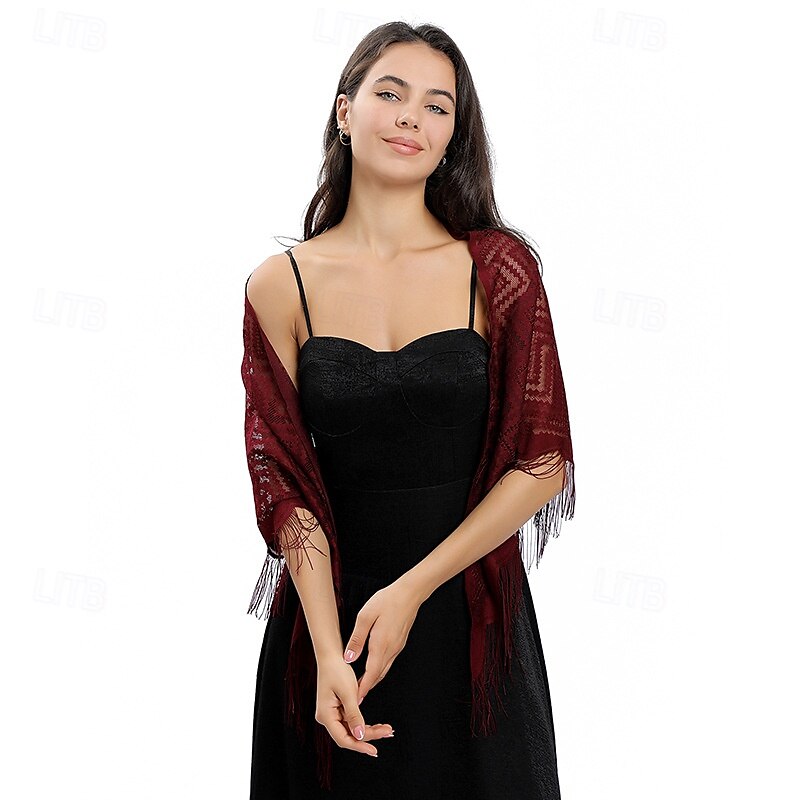 écharpe en dentelle ondulée robe de mariée robe de soirée châle en dentelle soirée dansante écharpe polyvalente pour femme de 2025 ? $19.49 –P10