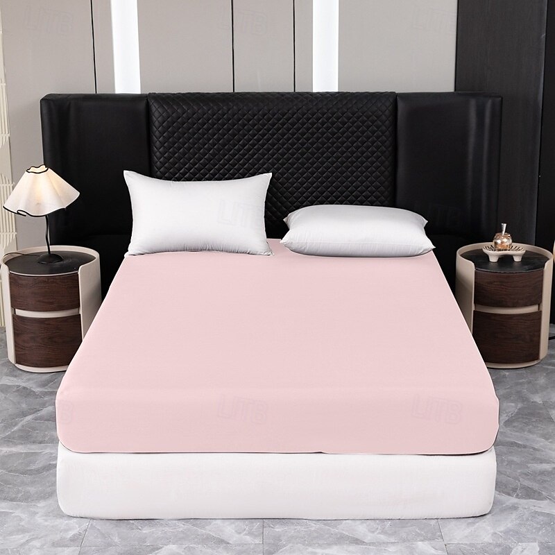 1pc Solid Colored Bedding Fitted Sheet Only(no Pillowcases) Elastic Band Around Mattress Easy Care 2025 - $16.99 –P11