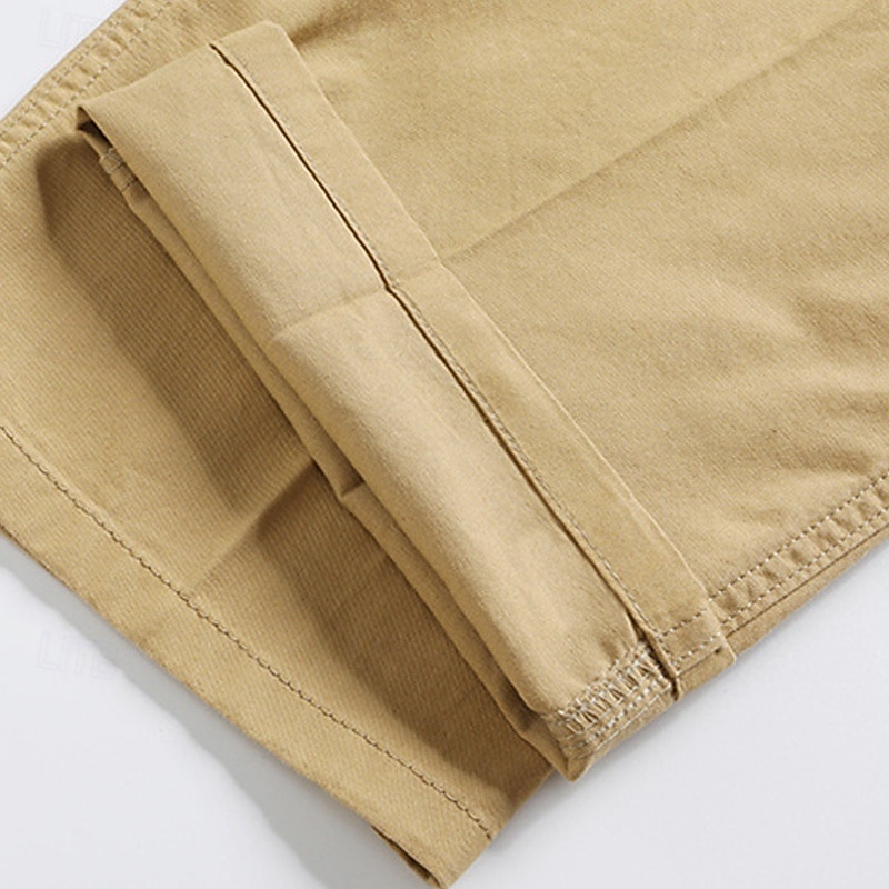 Herren Anzughosen Hose Hosen Chinesisch Chino Knopf Tasche Glatt Komfort Formal Party Arbeit Modisch Klassicher Stil Cachi scuro Hellkaki Mikro-elastisch 2025 - AU $33.49 –P7