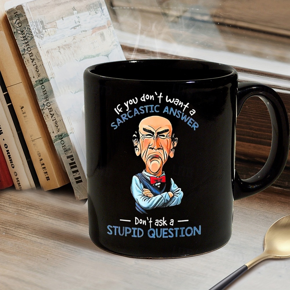 Kaffeetasse, schwarze Retro-Vintage-Keramiktasse mit Grafikdesign, 12 oz/330 ml, perfektes Geschenk für Freunde, Muttertag, Hochzeit 2026 - $16.99 –P4