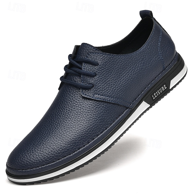 scarpe da ginnastica casual stringate in similpelle bianca da uomo, comode scarpe antiscivolo con suola in gomma, ideali per l'uso quotidiano e per il tempo libero del 2025 a $54.99 –P4