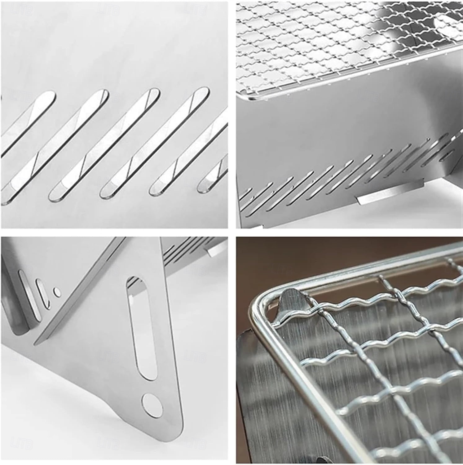 Barbecue pliant au charbon de bois, trous de ventilation faciles à installer en acier inoxydable, gril pliable pour les fêtes de 2025 ? GBP £10 –P2