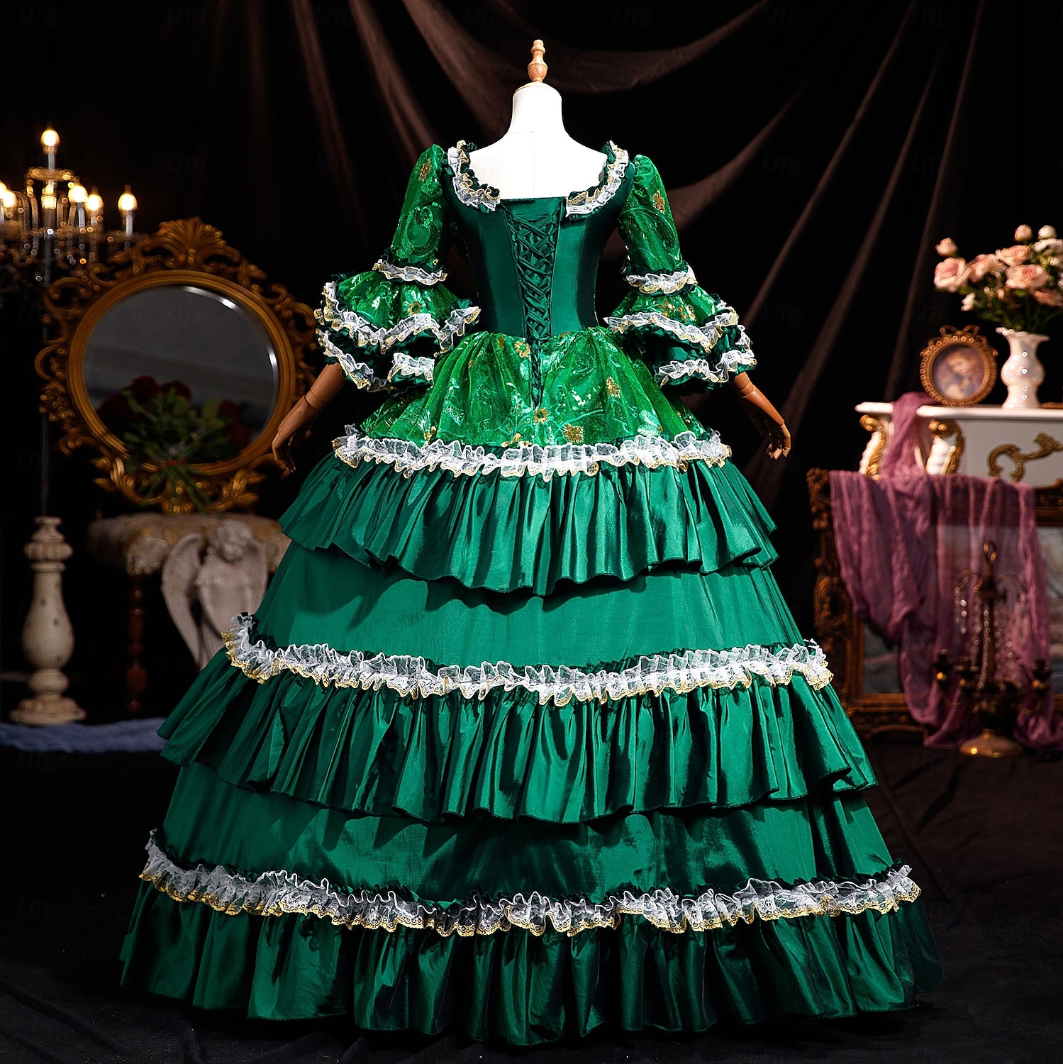 Βίντατζ Ροκοκό Αναγέννησης Μάξι Φορέματα Κανονικό Juliet Πριγκίπισσα Νύφη Πλισέ Μαζεμένο Πριγκίπισσα Στρογγυλή Λαιμόκοψη Φανταχτερή Φόρεμα Γυναικεία Απόκριες Μασκάρεμα Επίδοση Πάρτι Απόκριες Ενήλικες 2026 - $341.09 –P3