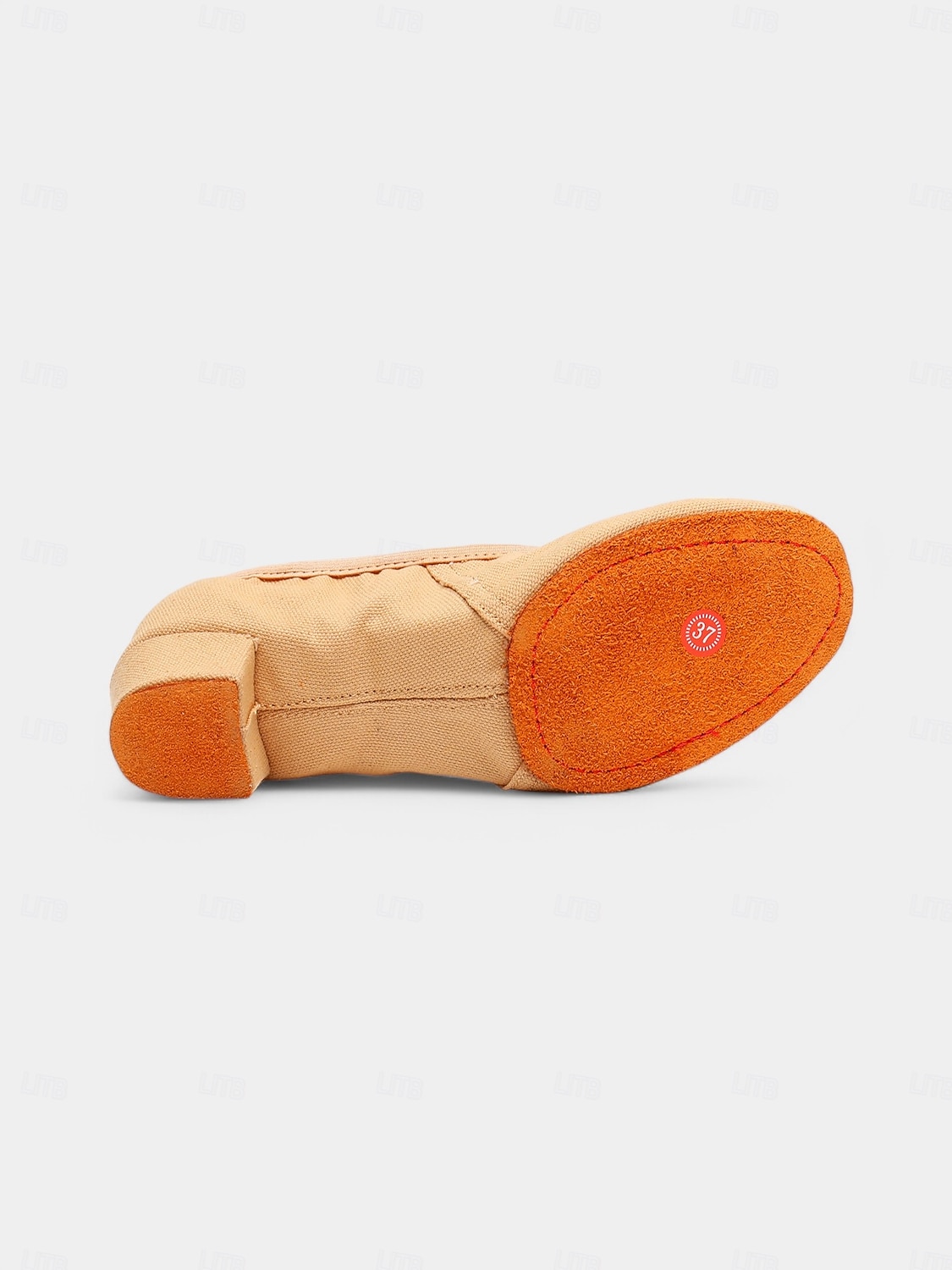 beigefarbene Canvas-Ballsaal-Tanzschuhe für Damen – Pumps mit niedrigem Absatz und elastischem Riemen für das professionelle Training 2026 - $26.99 –P7