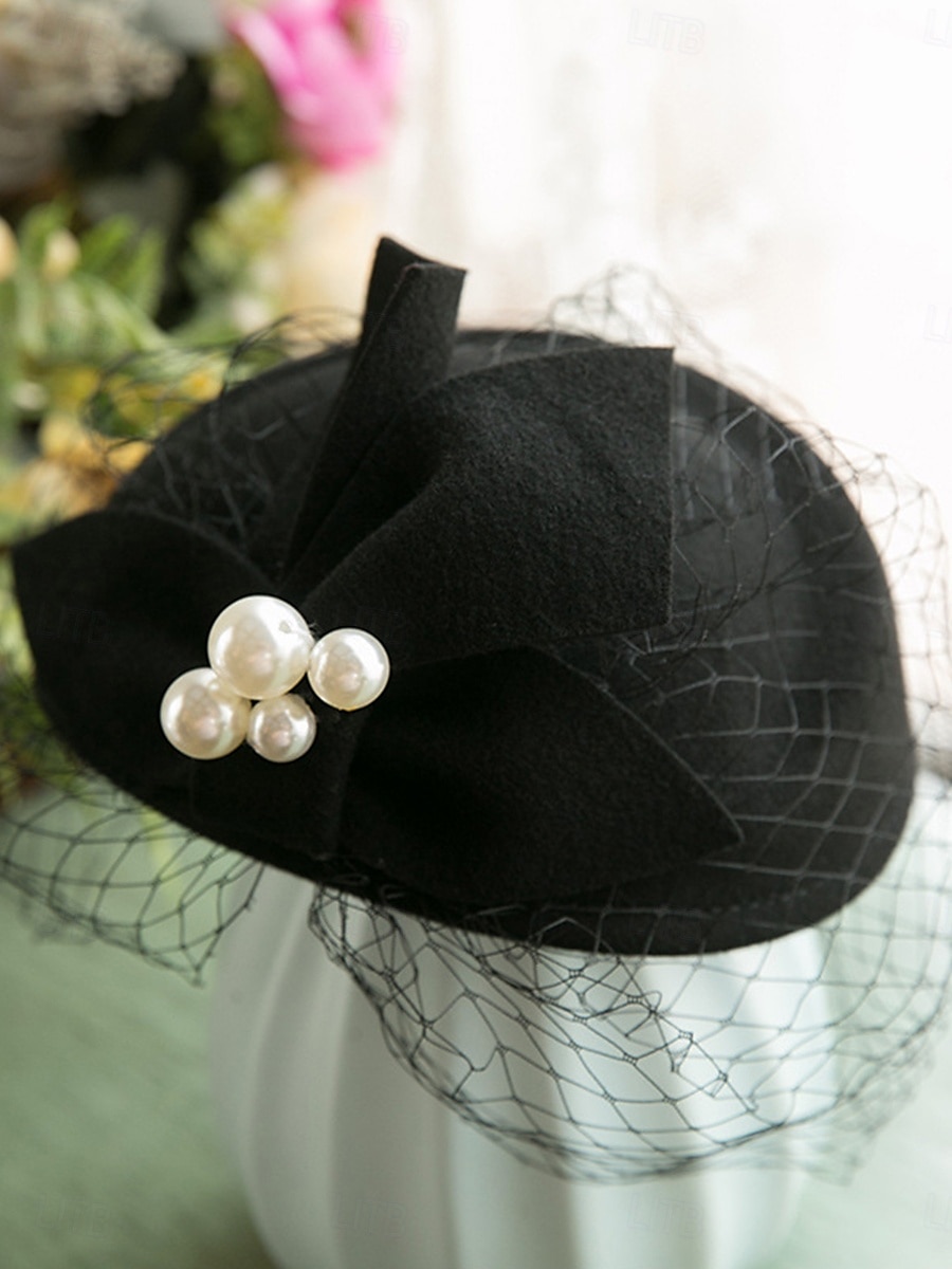 Chapeaux Tulle Tissu en Coton Chapeau melon / cloche Mariage Élégant ancien Avec Nœud Casque Couvre-chef de 2025 ? $48.99 –P6